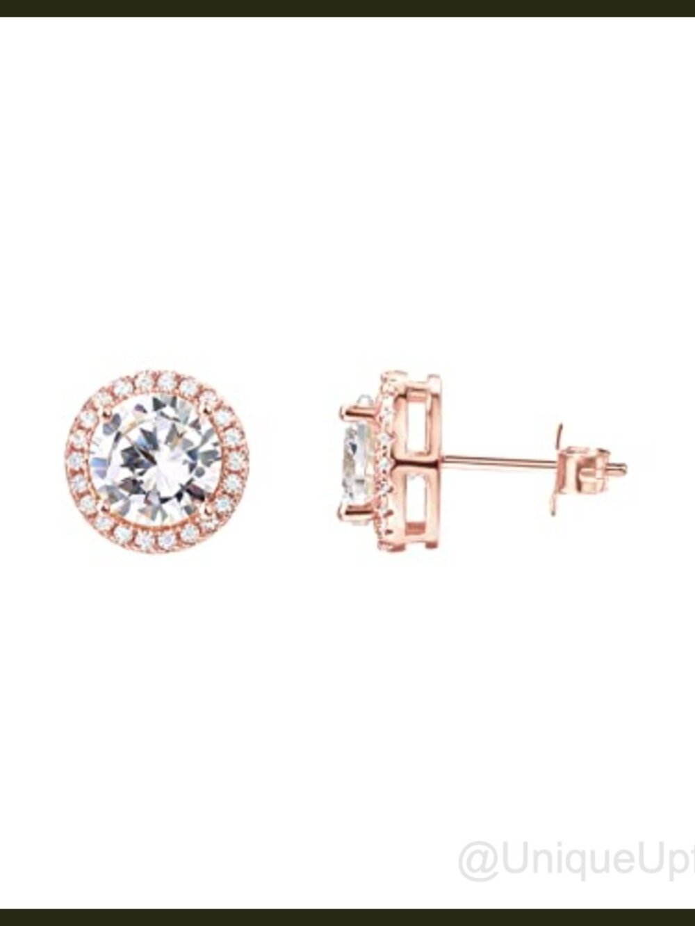 14K Gold Plated 925 Sterling Silver Post Halo Stud Earrings Cubic Zirconia